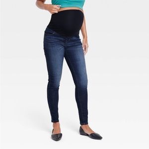 NWT Liz Lange for Target Over Belly Maternity Skinny Jeans, Rinse Wash, Size M